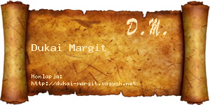 Dukai Margit névjegykártya
